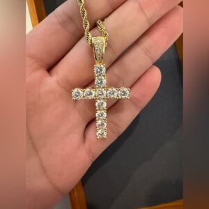 Cubic zirconia Cross necklace